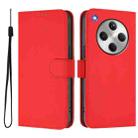 For OPPO Find X8 Skin Feel Solid Color Leather Phone Case with Lanyard(Red) - 2