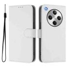 For OPPO Find X8 Skin Feel Solid Color Leather Phone Case with Lanyard(White) - 2