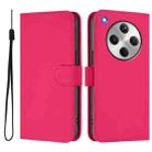 For OPPO Find X8 Skin Feel Solid Color Leather Phone Case with Lanyard(Rose Red) - 2