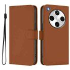For OPPO Find X8 Pro Skin Feel Solid Color Leather Phone Case with Lanyard(Brown) - 2