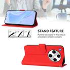 For OPPO Find X8 Pro Skin Feel Solid Color Leather Phone Case with Lanyard(Red) - 3