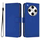 For OPPO Find X8 Pro Skin Feel Solid Color Leather Phone Case with Lanyard(Dark Blue) - 2