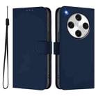 For OPPO Find X8 Pro Skin Feel Solid Color Leather Phone Case with Lanyard(Navy Blue) - 2