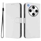 For OPPO Find X8 Pro Skin Feel Solid Color Leather Phone Case with Lanyard(White) - 2