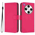 For OPPO Find X8 Pro Skin Feel Solid Color Leather Phone Case with Lanyard(Rose Red) - 2