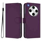 For OPPO Find X8 Pro Skin Feel Solid Color Leather Phone Case with Lanyard(Violet) - 2