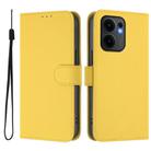 For OPPO Reno13 F 5G Global Skin Feel Solid Color Leather Phone Case with Lanyard(Lemon Yellow) - 2