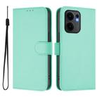 For OPPO Reno13 F 5G Global Skin Feel Solid Color Leather Phone Case with Lanyard(Mint Green) - 2