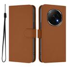 For OPPO A5 Pro China Skin Feel Solid Color Leather Phone Case with Lanyard(Brown) - 2