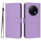 For OPPO A5 Pro China Skin Feel Solid Color Leather Phone Case with Lanyard(Lavender Purple) - 2