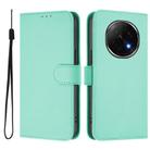 For OPPO A5 Pro China Skin Feel Solid Color Leather Phone Case with Lanyard(Mint Green) - 2