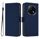 For OPPO A5 Pro China Skin Feel Solid Color Leather Phone Case with Lanyard(Navy Blue) - 2