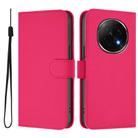 For OPPO A5 Pro China Skin Feel Solid Color Leather Phone Case with Lanyard(Rose Red) - 2