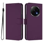 For OPPO A5 Pro China Skin Feel Solid Color Leather Phone Case with Lanyard(Violet) - 2