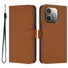 For OPPO A5 Pro 5G Global Skin Feel Solid Color Leather Phone Case with Lanyard(Brown) - 2