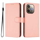 For OPPO A5 Pro 5G Global Skin Feel Solid Color Leather Phone Case with Lanyard(Pink) - 2