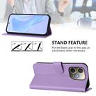 For OPPO A5 Pro 5G Global Skin Feel Solid Color Leather Phone Case with Lanyard(Lavender Purple) - 3
