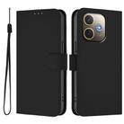 For OPPO A5 Pro 5G Global Skin Feel Solid Color Leather Phone Case with Lanyard(Black) - 2