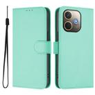 For OPPO A5 Pro 5G Global Skin Feel Solid Color Leather Phone Case with Lanyard(Mint Green) - 2