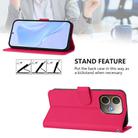 For OPPO A5 Pro 5G Global Skin Feel Solid Color Leather Phone Case with Lanyard(Rose Red) - 3