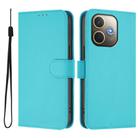 For OPPO A5 Pro 5G Global Skin Feel Solid Color Leather Phone Case with Lanyard(Lake Blue) - 2