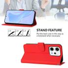 For OPPO Reno14 5G Global Skin Feel Solid Color Leather Phone Case with Lanyard(Red) - 4