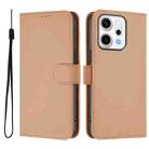 For OPPO Reno14 5G Global Skin Feel Solid Color Leather Phone Case with Lanyard(Nude) - 2