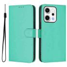 For OPPO Reno14 5G Global Skin Feel Solid Color Leather Phone Case with Lanyard(Green) - 2