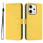 For OPPO Reno14 5G Global Skin Feel Solid Color Leather Phone Case with Lanyard(Lemon Yellow) - 2