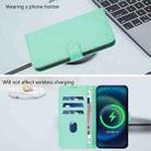 For OPPO Reno14 5G Global Skin Feel Solid Color Leather Phone Case with Lanyard(Mint Green) - 3