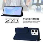 For OPPO Reno14 5G Global Skin Feel Solid Color Leather Phone Case with Lanyard(Navy Blue) - 4
