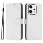 For OPPO Reno14 5G Global Skin Feel Solid Color Leather Phone Case with Lanyard(White) - 2