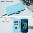 For OPPO Reno14 5G Global Skin Feel Solid Color Leather Phone Case with Lanyard(Sky Blue) - 3