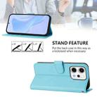 For OPPO Reno14 5G Global Skin Feel Solid Color Leather Phone Case with Lanyard(Sky Blue) - 4