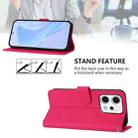 For OPPO Reno14 5G Global Skin Feel Solid Color Leather Phone Case with Lanyard(Rose Red) - 4
