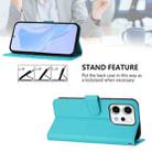 For OPPO Reno14 5G Global Skin Feel Solid Color Leather Phone Case with Lanyard(Lake Blue) - 4