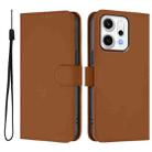 For OPPO Reno14 Pro 5G Global Skin Feel Solid Color Leather Phone Case with Lanyard(Brown) - 2