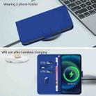 For OPPO Reno14 Pro 5G Global Skin Feel Solid Color Leather Phone Case with Lanyard(Dark Blue) - 3