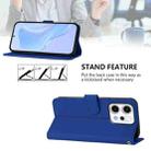 For OPPO Reno14 Pro 5G Global Skin Feel Solid Color Leather Phone Case with Lanyard(Dark Blue) - 4