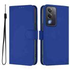 For OPPO A5 5G Global / A3 Pro 5G Global Skin Feel Solid Color Leather Phone Case with Lanyard(Dark Blue) - 2