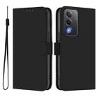 For OPPO A5 5G Global / A3 Pro 5G Global Skin Feel Solid Color Leather Phone Case with Lanyard(Black) - 2