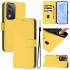 For OPPO A5 5G Global / A3 Pro 5G Global Skin Feel Solid Color Leather Phone Case with Lanyard(Lemon Yellow) - 1