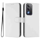 For OPPO A5 5G Global / A3 Pro 5G Global Skin Feel Solid Color Leather Phone Case with Lanyard(White) - 2