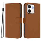 For OPPO A5X 4G / 5G Global Skin Feel Solid Color Leather Phone Case with Lanyard(Brown) - 2