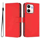 For OPPO A5X 4G / 5G Global Skin Feel Solid Color Leather Phone Case with Lanyard(Red) - 2