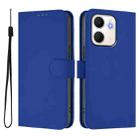 For OPPO A5X 4G / 5G Global Skin Feel Solid Color Leather Phone Case with Lanyard(Dark Blue) - 2