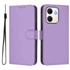 For OPPO A5X 4G / 5G Global Skin Feel Solid Color Leather Phone Case with Lanyard(Lavender Purple) - 2