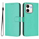 For OPPO A5X 4G / 5G Global Skin Feel Solid Color Leather Phone Case with Lanyard(Green) - 2