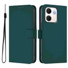 For OPPO A5X 4G / 5G Global Skin Feel Solid Color Leather Phone Case with Lanyard(Dark Green) - 2