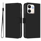 For OPPO A5X 4G / 5G Global Skin Feel Solid Color Leather Phone Case with Lanyard(Black) - 2